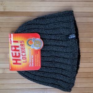 Mens Gray Cable Knit Thermal Winter Hat by Heat Lockers NEW